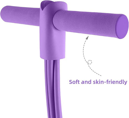 Multi-Function Tension Rope – 4 Tube Resistance Bands with Handles – Sit Up Exercise Equipment Home Gym Tummy Trainer for Men Women