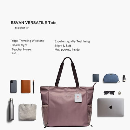ESVAN Yoga Mat Bag Yoga Tote Carrier Shoulder Bag Carryall Tote for Office,Yoga,Pilates,Travel,Beach and Gym