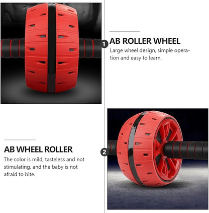 Ab Roller Wheel with Knee Pad Red Abdominal Muscle Trainer Wheel for Core Strength Exercise Suitable for Home Gym and Workout