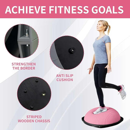 exercise balance ball, half a yoga ball, fitness ball, suitable for core stability training in home gyms, non-slip surface, and balance sports equipmen