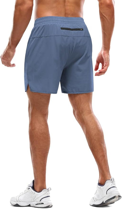 Aolesy Men's 2 in 1 Running Shorts 5" Workout Gym Athletic Shorts for Men Quick Dry Lightweight Training Shorts with Pockets