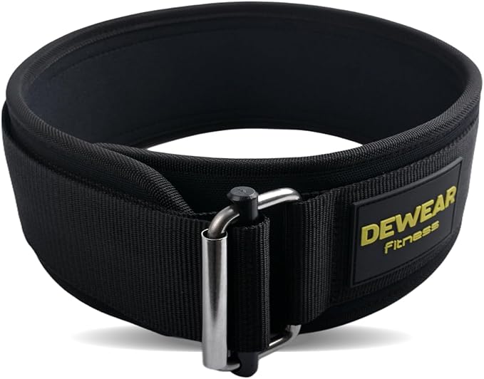 Durable Weight Lifting Belt, 4'' Wide Gym Belt for Bodybuilding, Powerlifting, Squats, Deadlift - Provides Lumbar Support & Stability for Men & Women