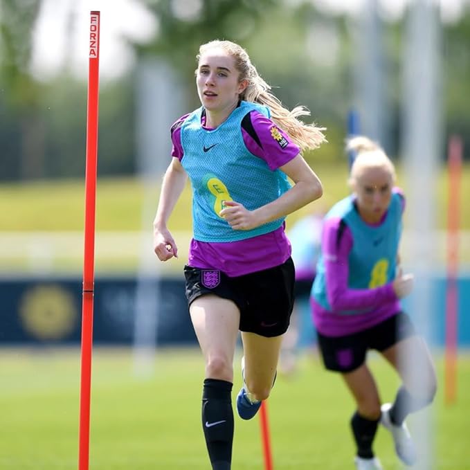 FORZA Slalom Agility Poles | Improve Endurance, Speed & Footwork | Color, Size & Rubber Base Options Available [8 Pack]