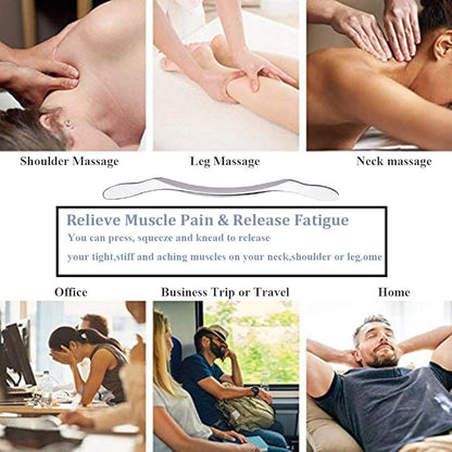 Stainless Steel Gua Sha Scraping Massage Tool - Help Relieve Sore Muscles Great Soft Tissue Mobilization Tool (Long Bar)