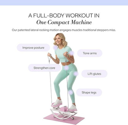 The Rock Stepper - Side to Side Rocking Stepper Machine for Home Workouts - Low Impact Indoor Cardio Leg Glute and Core Training - Quiet Compact Step Rocker Exercise Equipment