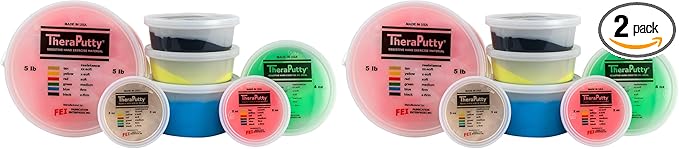 CanDo TheraPutty Standard Hand Exercise Putty for Rehabilitation, Exercises, Hand Therapy, Occupational Therapy, Hand Strengthening, Improve Motor Skills, Stress Relief (Pack of 2)