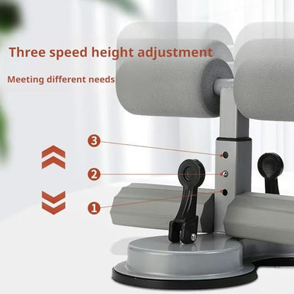 Ab Training Auxiliary Device,Portable Sit up Core Exercise Equipment,Double Suction Cups,3 Levels of Height Adjustment,Multi-functional Workout Ab Machine for Home Gym
