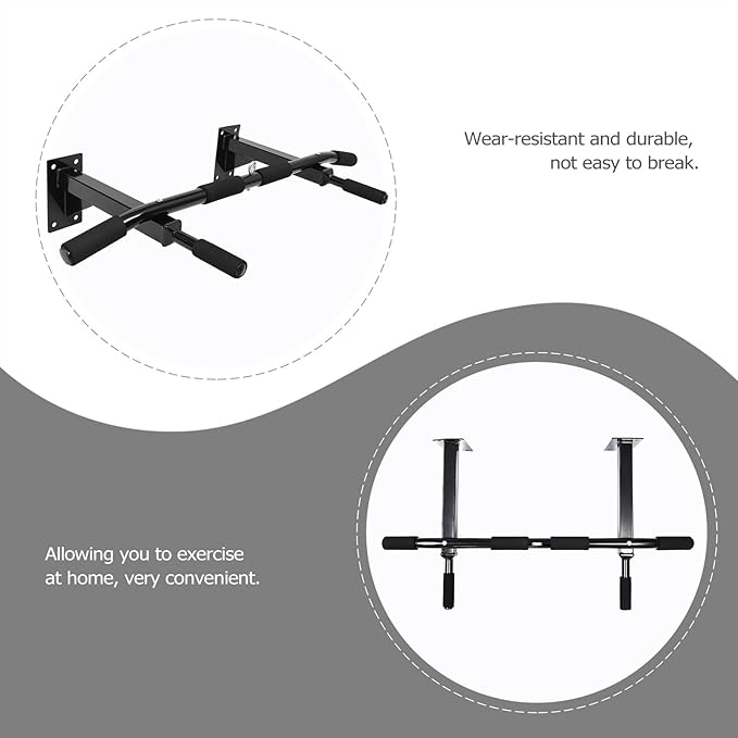 Adjustable Heavy Duty Pull up Bar for Home Fitness Wall Mounted Upper Body Workout Bar Exercise Accessory for Strength Training