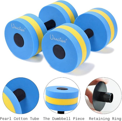 UNAOIWN Water Weights for Pool Exercise 2Pcs Water Dumbbells Aerobics Pool Barbells Lightweight Resistance Aquatic Dumbbell for Swimming