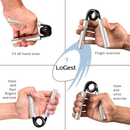 Logest Metal Hand Grip Strengthener 100LB-350LB No Slip Heavy-Duty Grip Strengthener with Gift Box, Great Wrist & Forearm Hand Exerciser, Home Gym, Hand Gripper Grip Strength Trainer