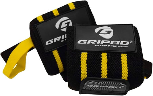 Gripad 12" x 3" Weight Lifting Support Wrist Wraps, Strong Wrist Wraps, 2 Thumb Loops – Great for Weightlifting, Powerlifting, Bodybuilding, Strength & Cross-Training.
