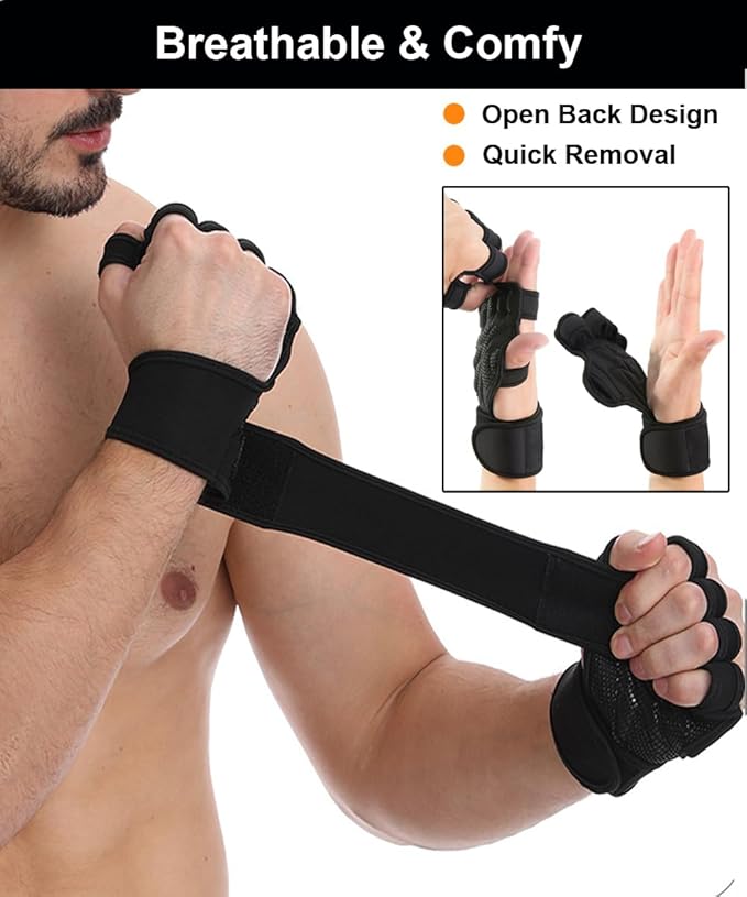 Weight Lifting Gloves, Wrist Wraps Wrist Straps for Weightlifting, Lifting Wrist Wraps Gym Gloves for Men Workout Gloves for Men Workout Gloves Women