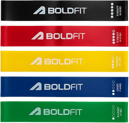 Boldfit Resistance Bands Mini Loop Hip Band Toning Exercise Band for Gym Booty Belt Latex Band Thera Band Theraband for Fitness, Multicolor