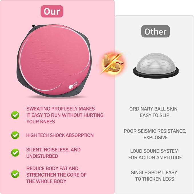 workout equipment for home，boso balancing ball，half ball balance trainer，core training equipment， 31.5inch Yoga Exercise Ball for Home Gym Core Training Anti-Skid Surface (Pink Heart-31.5'')