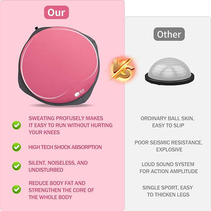 workout equipment for home，boso balancing ball，half ball balance trainer，core training equipment， 31.5inch Yoga Exercise Ball for Home Gym Core Training Anti-Skid Surface (Pink Heart-31.5'')