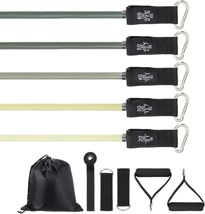 Resistance Bands Set, Exercise Bands for Working Out with Door Anchor/Handle/Ankle Strap/Pouch
