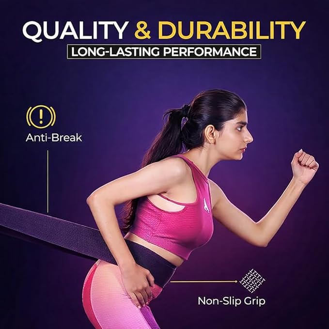 76 Inch Fabric Resistance Band - Extra Long Heavy Duty Exercise Loop for Full Body Stretching, Pull Up Assist & Yoga - Non-Slip Durable Cloth Workout Band for Men & Women, Home Fitness & Mobility