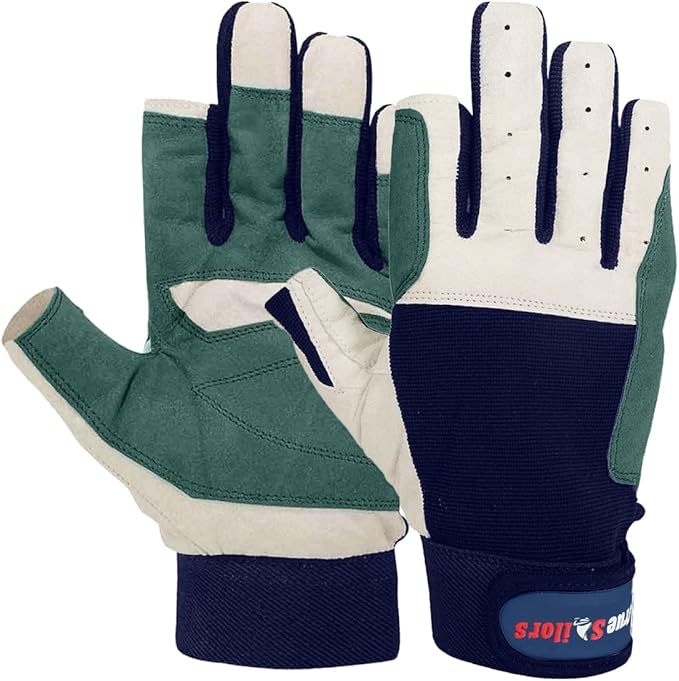 MRX Sailing Gloves for Men & Women 3/4 Finger Grip Great for Sailing, Yachting, Paddling, Kayaking, Fishing, Dinghying Water Sports