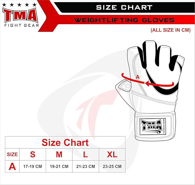 TMA Weight Lifting Gloves for Gym Workout – Cowhide Leather, Long Wrist Support with Anti Slip Palm Protection – Great Grip for Fitness, Bodybuilding, Powerlifting, Strength Training & Exercise
