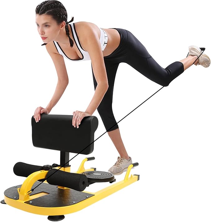 Multifunction Deep Squat Bench, Home Gym Workout Station, Adjustable Leg Exercise Machine for Belt Squats, Super Stretching, Sit-up, Push-up, Up to 220lbs, Size:37*17.32*19.68 in