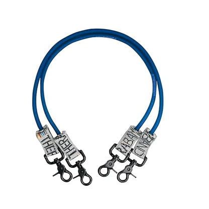 THERABAND Wellness Station Professional Latex Resistance Tubing With Connectors for Physical Therapy, Exercise Station for Rehab, Pilates, Set of 2, 18 Inch, Blue, Extra Heavy, Intermediate Level 2