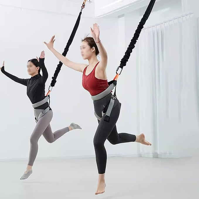 Bungee Dance Resistance Belt Rope,Professional Hanging Heavy Cord Yoga Fitness Bungee for Aerial Dance Home Suspension Training Kit W/Accessories (Set of 1 60~70kg)