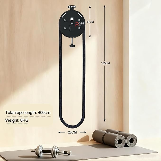 Endless Rope Trainer,Portable Cable Pulley System,Pulley Cable Machine System with Adjustable Resistance,Home Gym Equipment,for Grip,Arms,Back,Body Coordination Exercises