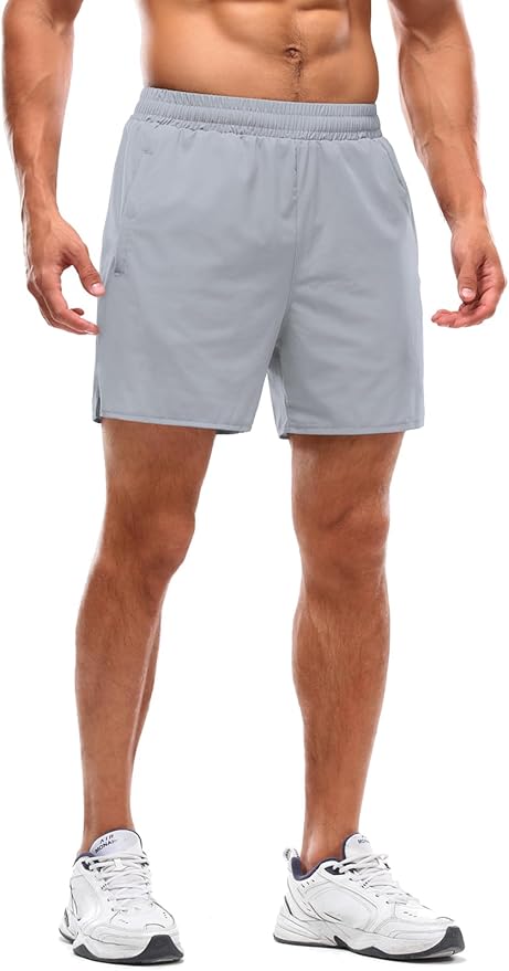 Aolesy Men's 2 in 1 Running Shorts 5" Workout Gym Athletic Shorts for Men Quick Dry Lightweight Training Shorts with Pockets