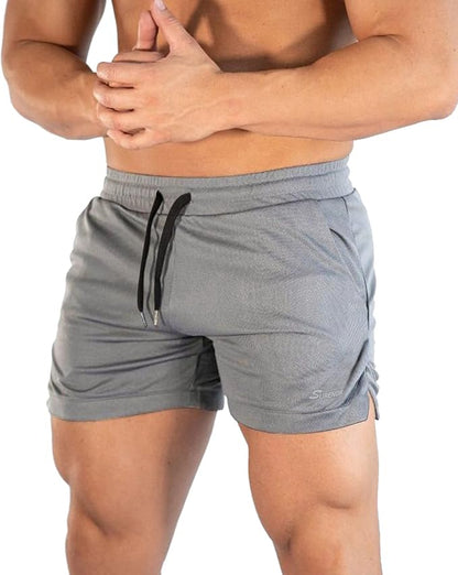 Surenow Mens Running Gym Shorts 3 Inch Breathable Lightweight Athletic Sport Shorts Training Workout Shorts with Pockets