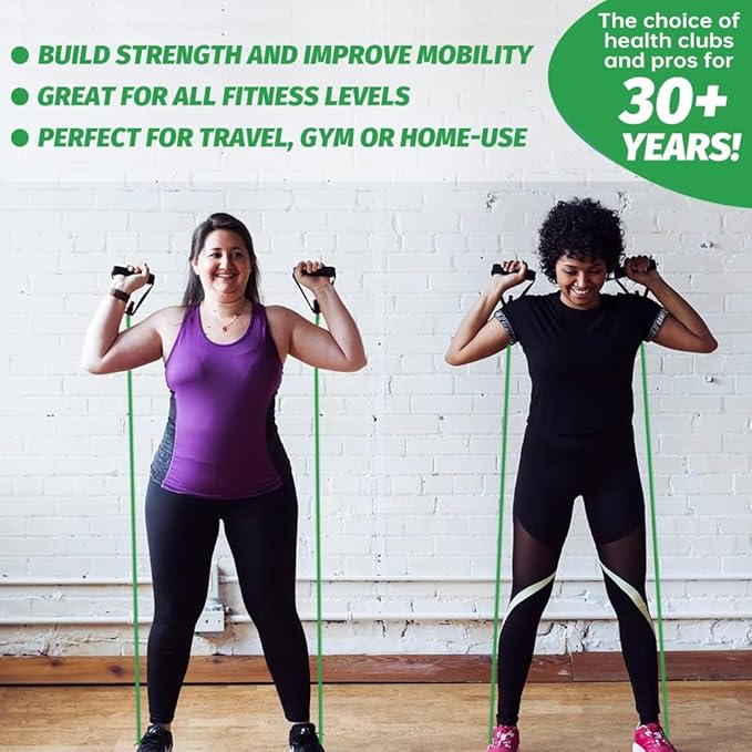 Resistance Bands with Handles, Single Resistance Ban-ds with Handles for Working Out Women and Men, Elastic Bands Workout Ban-ds for Strength Training Muscle Fitness, Pilates