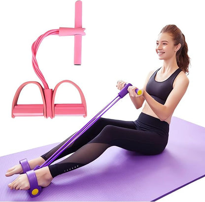 21 Fitness Resistance Bands-4 Tube Pedal Ankle Puller 2025 Upgrade Stretch Bands for Exercise Sit Up Exercise Equipment AB Training Auxiliary Device Workout Equipment for Women Men