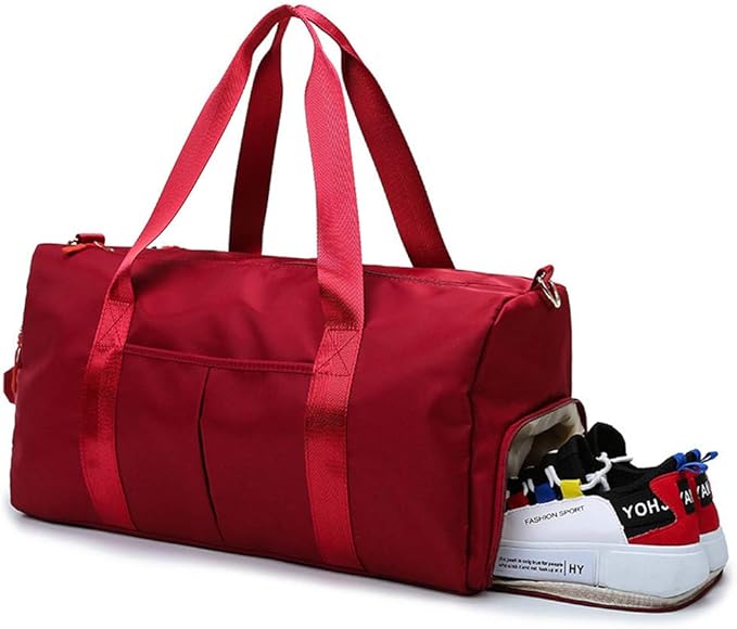 KARRESLY Sports Gym Bag for Women or Men Travel Duffel Bag with Wet Pocket and Shoes Compartment for Training Swim Yoga(Purple)