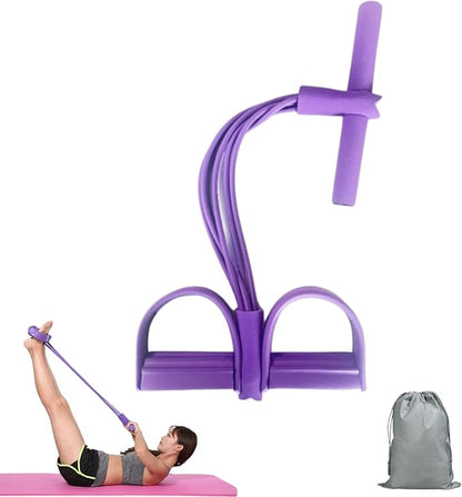 Multifunction Pedal Resistance Band with Handle, 6 Tube Foot Pedal Resistance Band for Home Workout, Full Body Exercise Equipment for Arms, Legs, Waist, Tummy, with Storage Bag