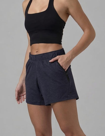 Liberty Imports 1 or 5 Pack Womens Lounge Workout Shorts with Zipper Pockets 5" Inseam Lightweight Athletic Casual Shorts