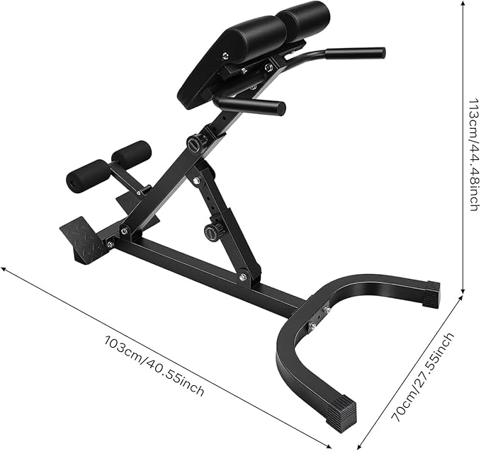 Roman Chair Back Extension Bench, Multi-Functional 5 Position Adjustable Ab Sit up Exercise, Foldable Heavy-Duty Hyperextension Bench for Home Gym