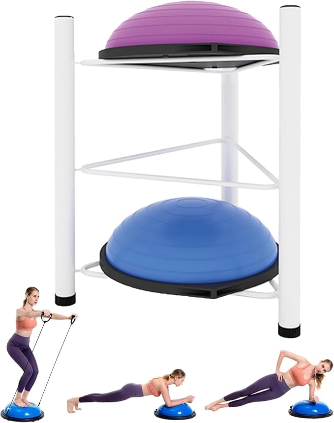 Balance Ball Half Rack 3/5/6/7 Tiers, Iron Half Exercise Balls Holder for Yoga Ball, Home Gym Studios Standing Balls Balance Trainer Shelf