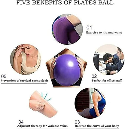 6 Inch Exercise Pilates Mini Yoga Balls Barre for Home Stability Squishy Training Physical Therapy Improves Balance Core Strength Comes with Pump(Black, 6 Inch)