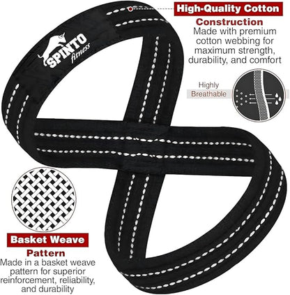 Figure 8 Lifting Straps for Weightlifting, Powerlifting, Deadlifts & Strongman – Heavy Duty Wrist Support with Reinforced Seams Multiple Sizes for Men & Women