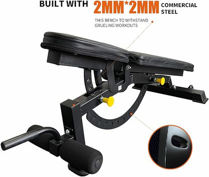 Adjustable Weight Bench, 1000LBS Capacity Weight Benches for Home Gym, Workout Bench Foldable for Full Body Strength Training, Multifunction Sit Up Bench for Flat Incline Decline