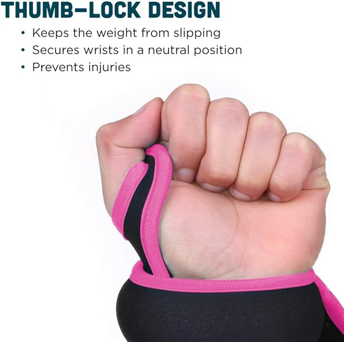 Comfecto Wrist Weights with Thumb Loops Lock, 1lb*2 2lbs*2 for Running, Strength Training, Walking, Exercises, Gym, Cardio, Men, Women