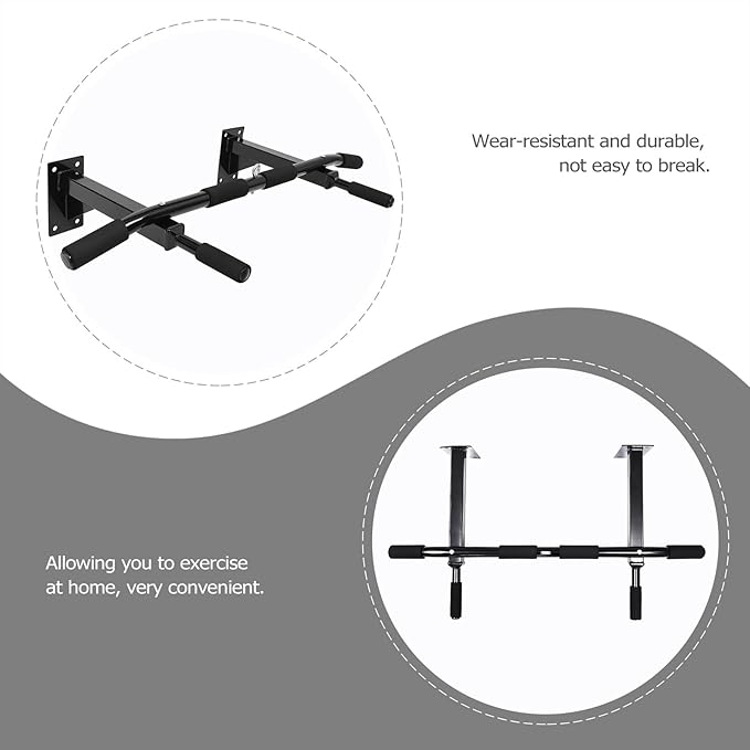 Adjustable Wall-mounted Pull up Bar Home Fitness Device Heavy Duty Horizontal Bar for Strength Training and Pull-ups Suitable for Home Gym and Office Workouts