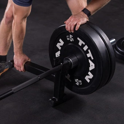 Titan Fitness Mini Deadlift Barbell Jack Stand, 600 LB Capacity, Elevated Lift for Easy Loading and Unloading Barbell Weight Plates, Weight Training, Deadlift Exercises, Powerlifting, Home Gym