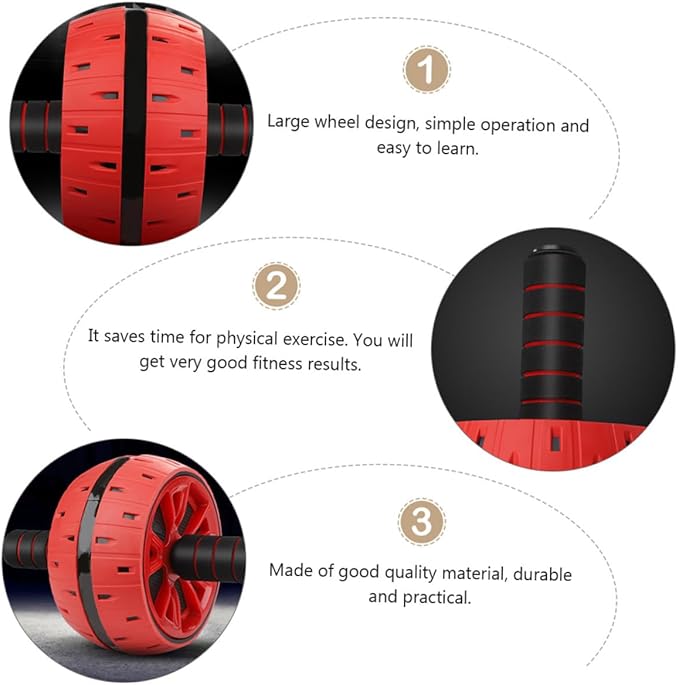 Ab Roller Wheel with Knee Pad for Home Gym Fitness Equipment Advanced Abdominal Muscle Trainer Wheel for Stomach Back Core Strengthening Smooth Forward Backward Workout