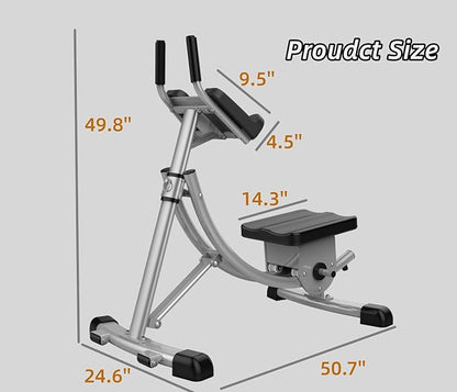 Ab Machine - Adjustable Core Trainer for Home Gym, Foldable Abdominal Strength Training Workout Equipment for Women and Men,Ab Cruncher 550 lbs Weight Capacity Strength Training