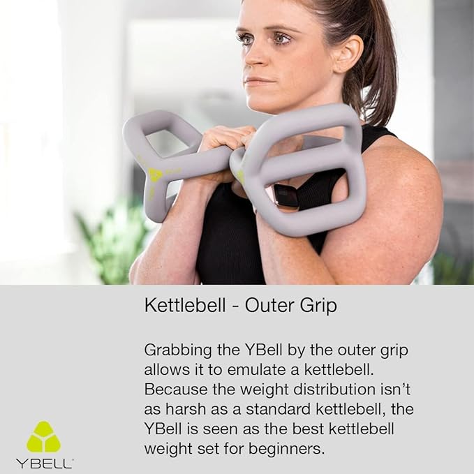 TRX YBell Arc Series 3-in-1 Kettlebell, Dumbbell and Push Up Bar Workout Equipment | Non-slip, Non-rust, Neoprene Coated | Perfect for Strength Training & Conditioning Workouts | 2.4 LBS