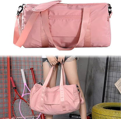 Sports Gym Luggage Travel Bag for Men and Women, Sports Gym Bag, Exercise Duffel Bag, Large Capacity and Light to Carry, Waterproof and Dirt-resistant Foldable Travel Bag ,Gear Pink