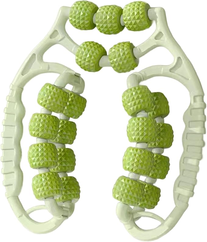 Massage Roller 21 Wheels Portable Workout Leg Massage Tool for Sports, Green