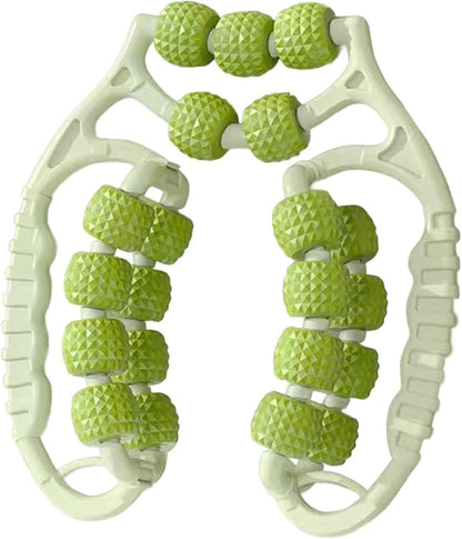 Massage Roller 21 Wheels Portable Workout Leg Massage Tool for Sports, Green