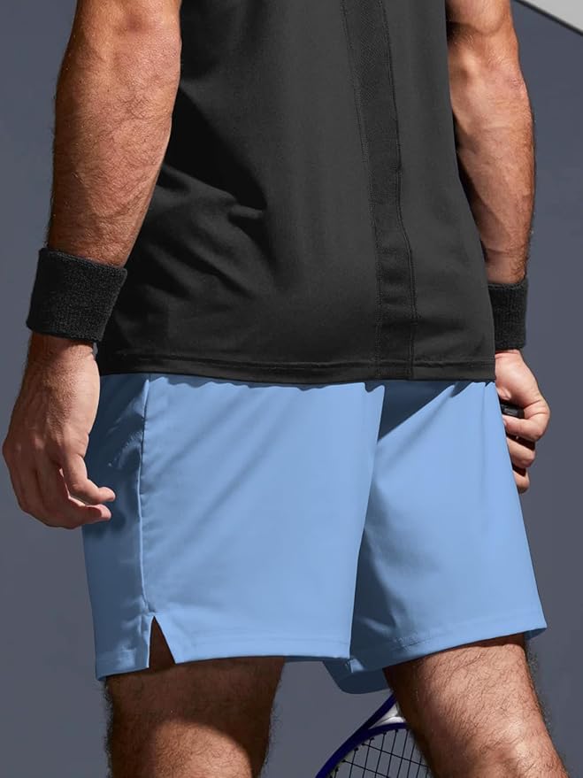 Aolesy Men's 2 in 1 Running Shorts 5" Workout Gym Athletic Shorts for Men Quick Dry Lightweight Training Shorts with Pockets