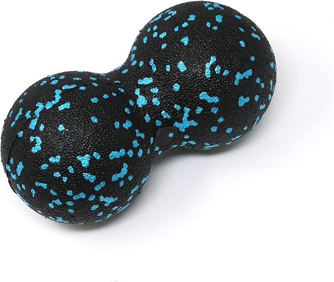 yueton 1 Pack Blue Peanut Massage Ball Deep Tissue Muscle Massage Myofascial Release Acupoint Massage Back Leg Massage Roller Mobility Ball for Physical Yoga Therapy